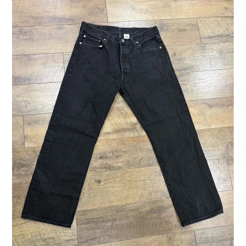 Vintage Levi's 501‎ Jeans 32x30 Black Denim Straight Fit Button Fly